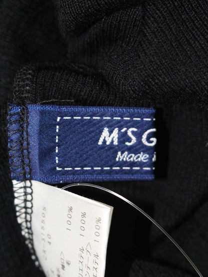 エムズグレイシー 315505 ニットトップス 40 ホワイト/ブラック 袖リボン 切り替え IT5I9VJZMK8U