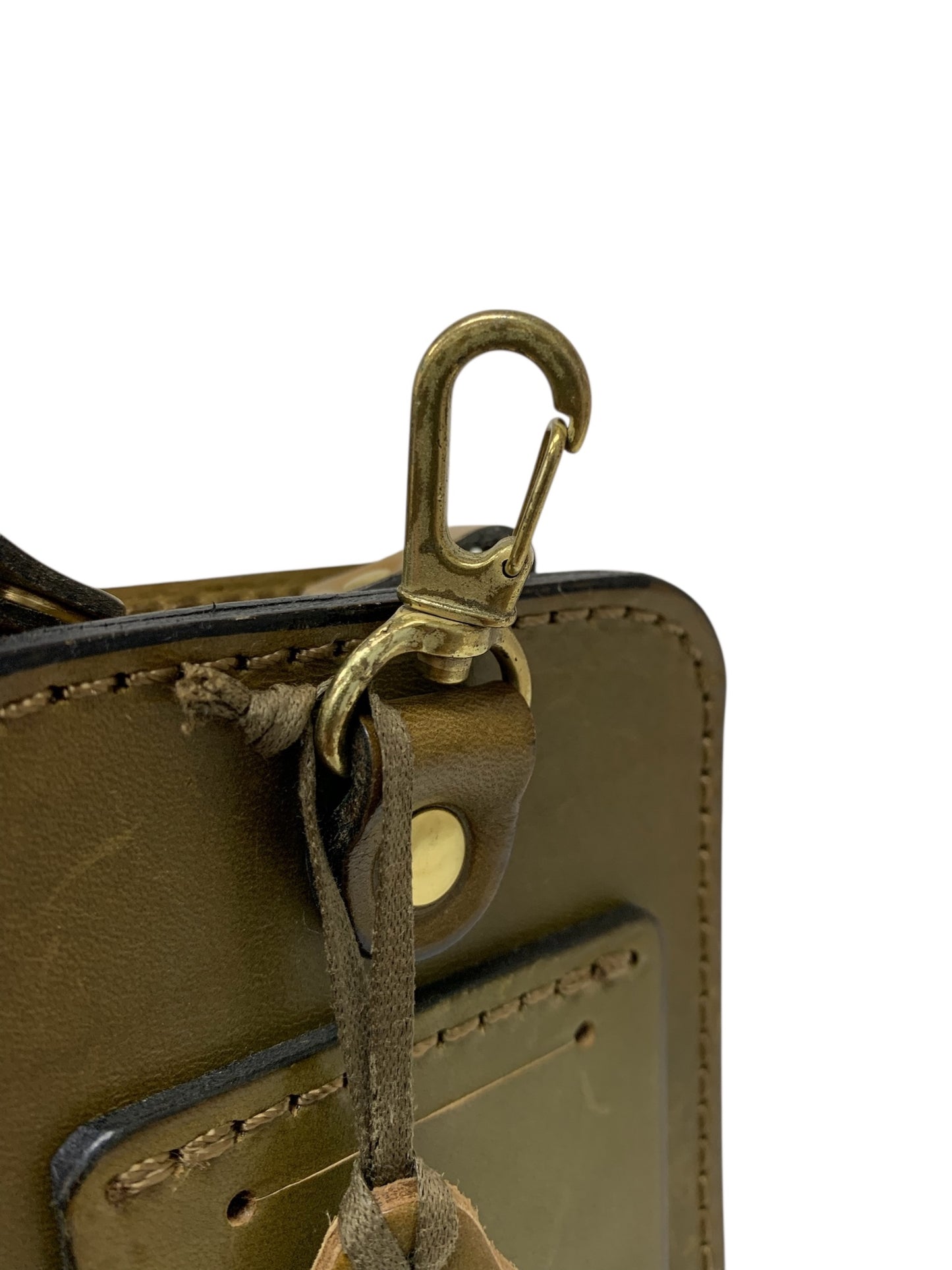 ヘルツ 前ポケット付ベルトポーチ・横型 ウエストバッグ ブラウン ラティーゴ ハードレザー ITJ1YUQEN38P