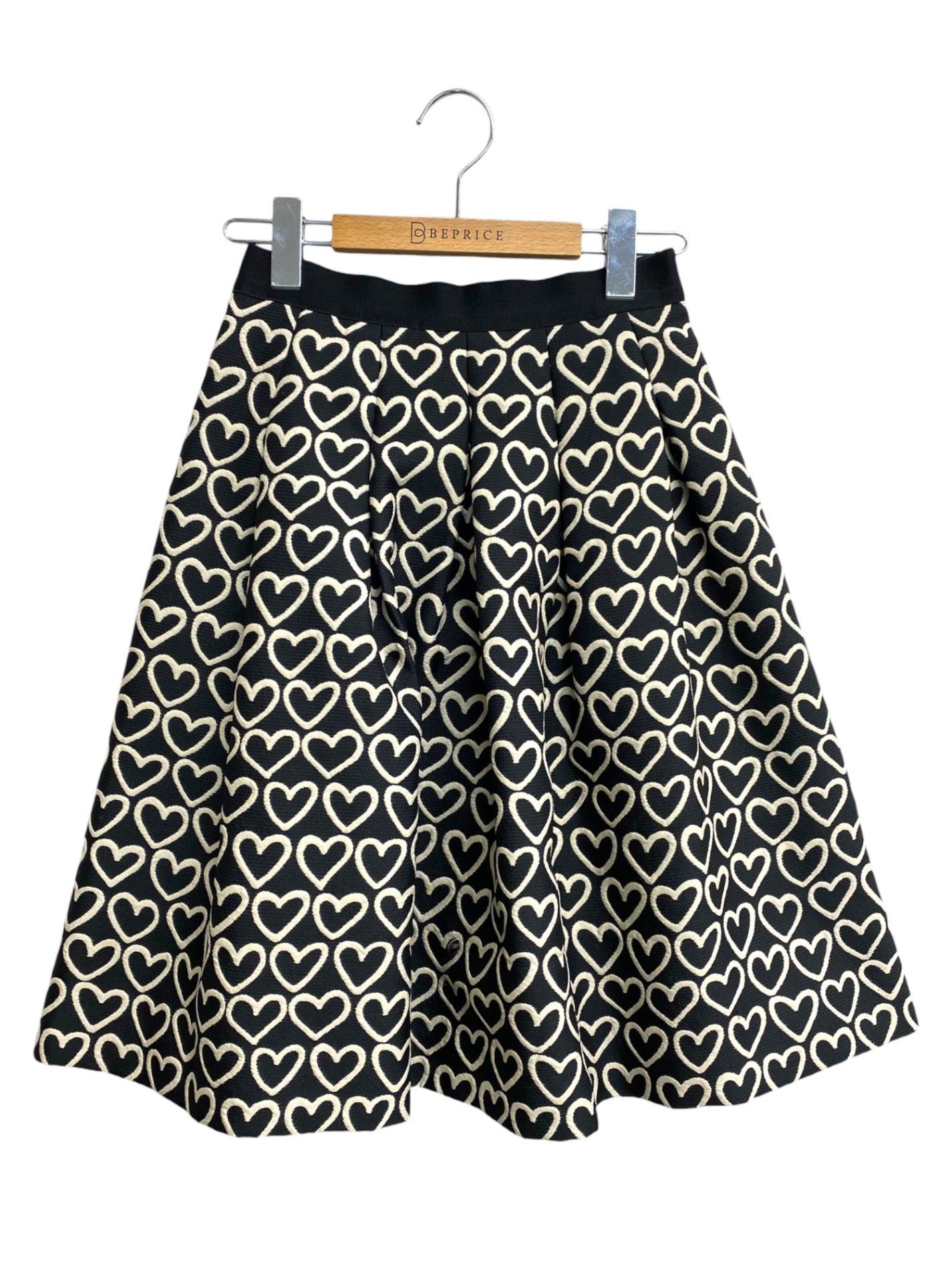 エムズグレイシー Heart Motif Skirt 817502 スカート 36 ブラック ハート柄 ITHUOGX09B6O