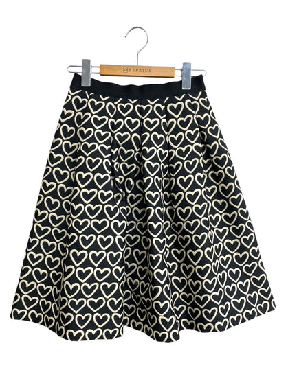 エムズグレイシー Heart Motif Skirt 817502 スカート 36 ブラック ハート柄 ITHUOGX09B6O