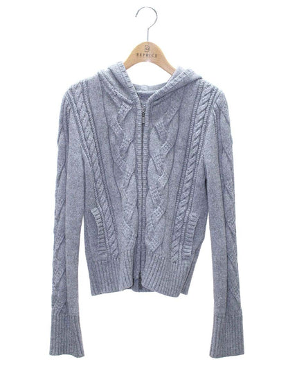 フォクシーブティック Cable Stitch Knit Parka 36791 パーカー 38 グレー カシミヤ混 ITSDT5X6O95M