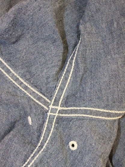 アンドワンダー ストレッチシャンブレー半袖シャツ 574-1183104 3 ブルー 21SS ITC6LU4I78NY