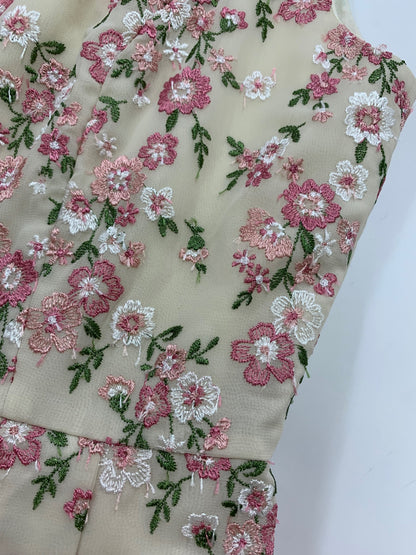 トッカ MAY FLOWERS OPTOSM0200 ワンピース 2 ピンク フラワーモチーフ 刺繍 IT17LPD4L0V2 【SALE】
