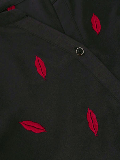 ダイアグラム リップ刺繍ブラウス 0322341157 36 ブラック IT2E6KN79KVC