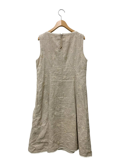 フォクシーブティック Dress Bloom 41264 ワンピース 42 ベージュ リネン 麻 フラワーモチーフ IT0J6BK0CSIK