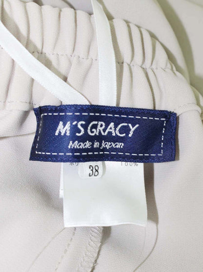 エムズグレイシー シンプルクロップドパンツ 316107 パンツ 38 ベージュ センタープレスパンツ パール 裾スリット IT0NJFGMCOCX