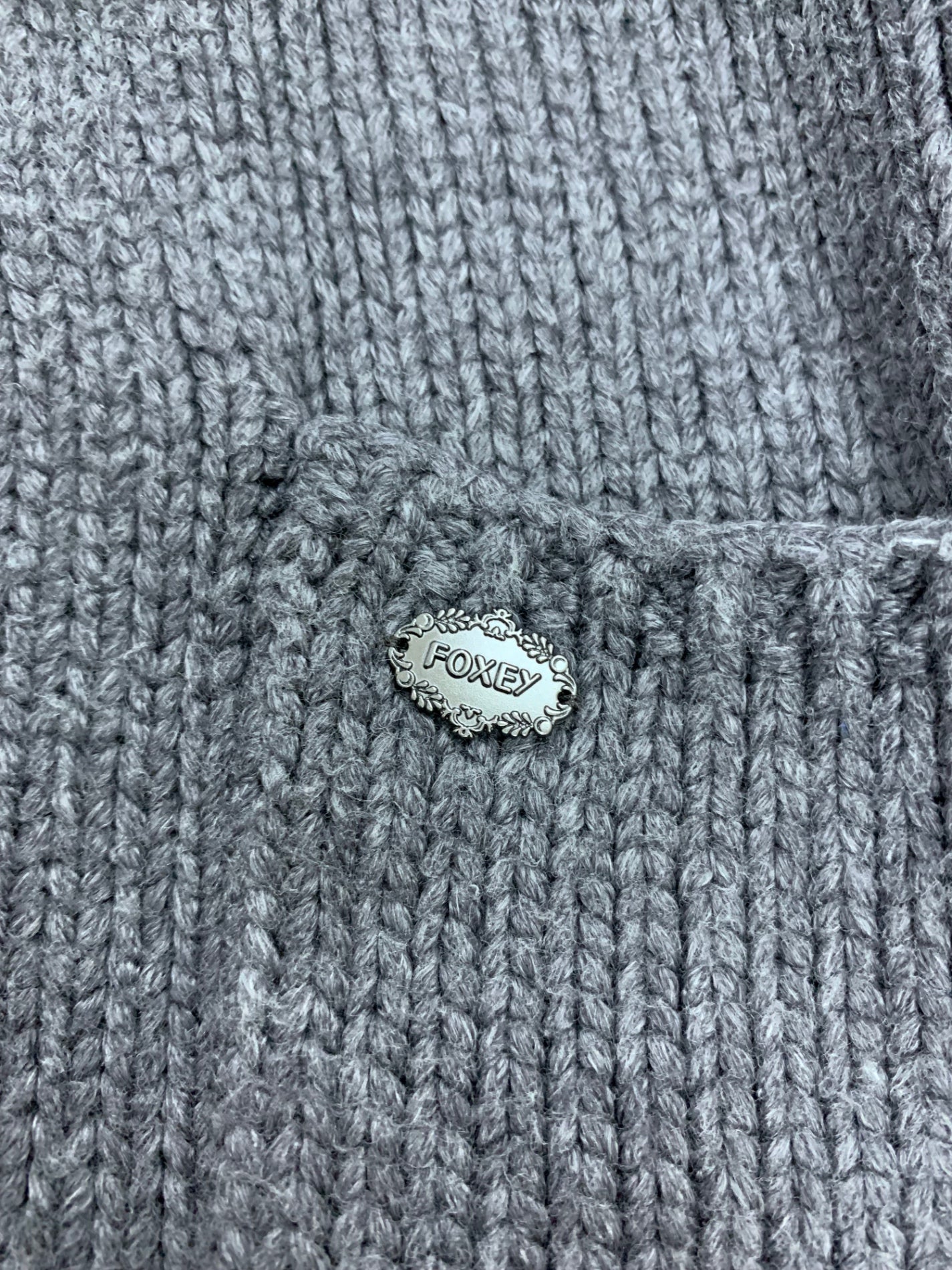 フォクシーブティック ウイングカラーロング 35226 カーディガン F グレー ニット IT5V04ZX8UIX