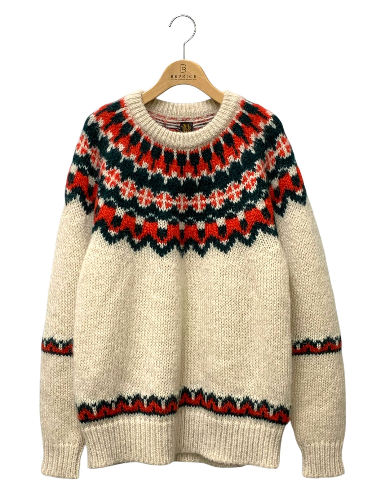 BATONER バトナー 22AW MOHAIR NORDIC CREW NECK BN-22FM-048 ノルディック モヘアニット ベージュ 2 ITQYRE2KQYSK
