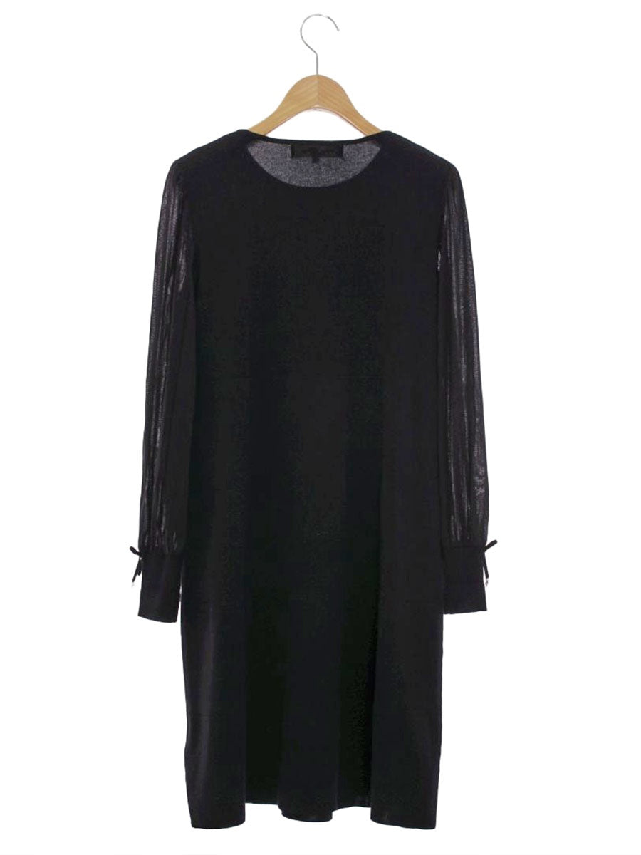 スーパービューティー ワンピース 38 ブラック ニット 袖レース リボン ITRLHB7FPU74