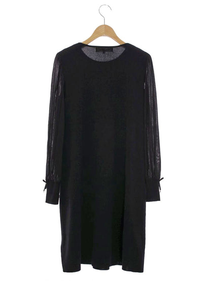 スーパービューティー ワンピース 38 ブラック ニット 袖レース リボン ITRLHB7FPU74