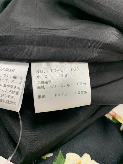 エムズグレイシー 211103 ワンピース ドレス 38 ブラック フラワーモチーフ 花柄 ITMXNBH4UHOK