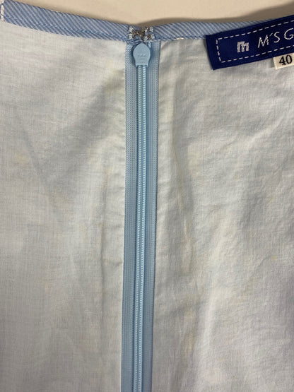 エムズグレイシー 521339 ワンピース 40 ブルー シースルー フラワーモチーフ ITEFPOTNRFQ0 【SALE】