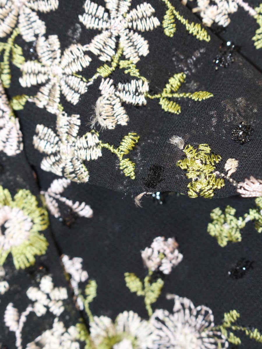 トッカ BUTTEERFLY BUSH COPTOLW0320 ワンピース 4 ブラック フラワーモチーフ 刺繍 ITJVYLQC7QB1