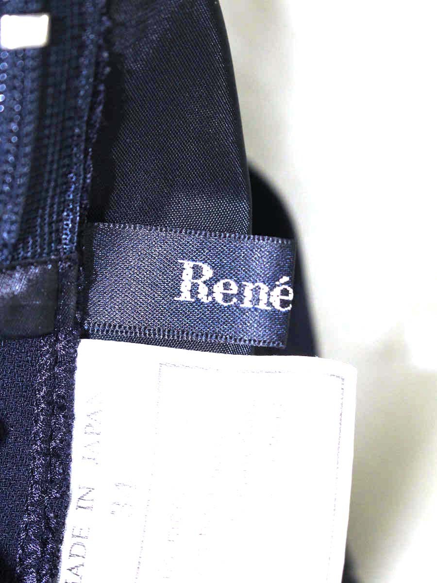 ルネ basic 5735060 パンツ 34 ネイビー ワイドパンツ IT67DZRRZ5SO