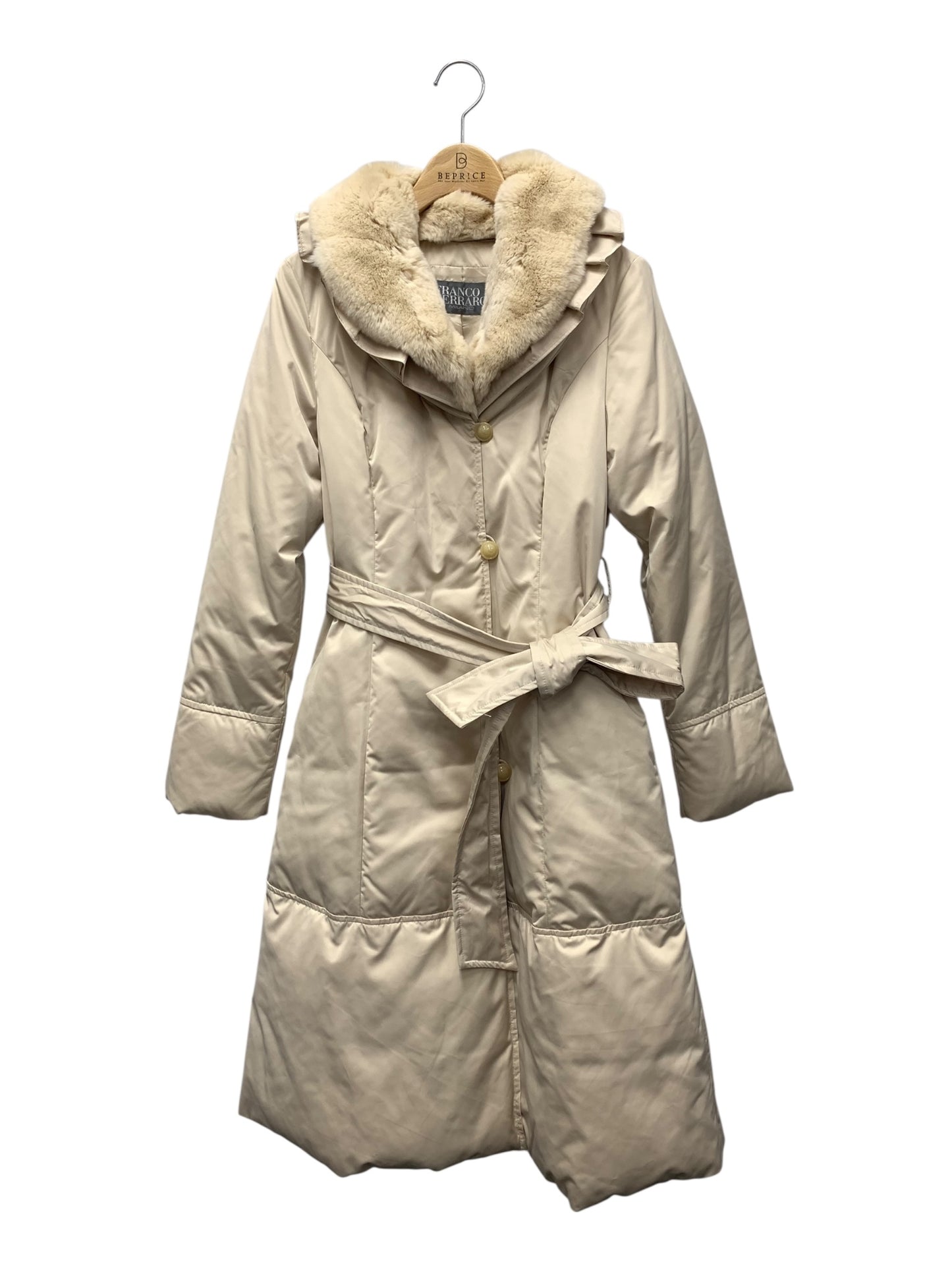 フランコフェラーロ NWUAJ-41790 ダウンコート 2 ベージュ レッキスラビットファー IT5PFC2JZSIO