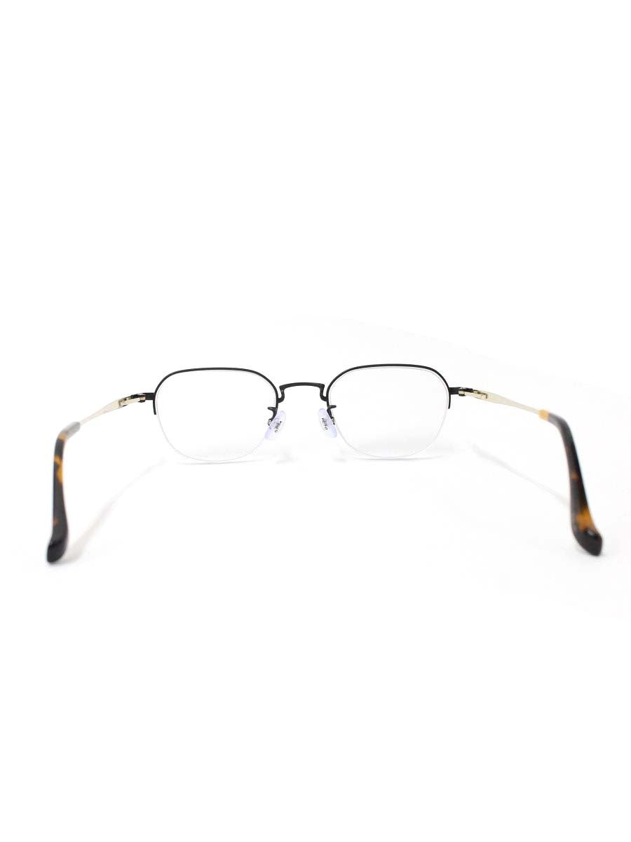キオヤマト KT-495J メガネ ブラック/ブラウン ボストン メタルフレーム  ハーフリム べっ甲柄 ITC61DPBGUI8 【SALE】