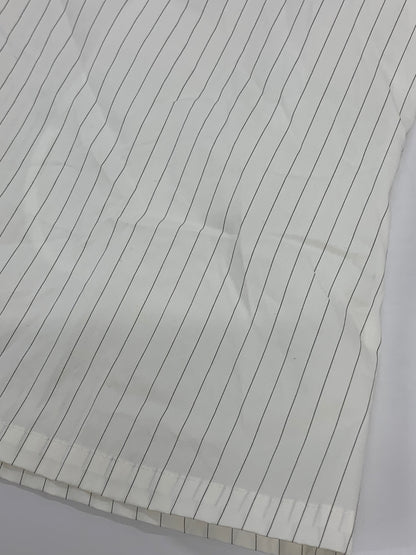 エムズグレイシー 110325 ブラウス 38 ホワイト リボン パールボタン ストライプ ITRI412VVULW