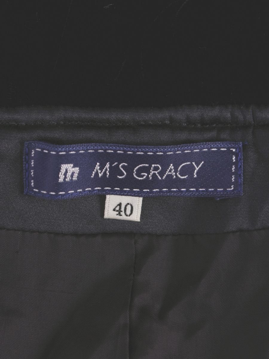 エムズグレイシー 524006 ジャケット 40 ブラック フリル ベロア ITDRXSFTGHPB