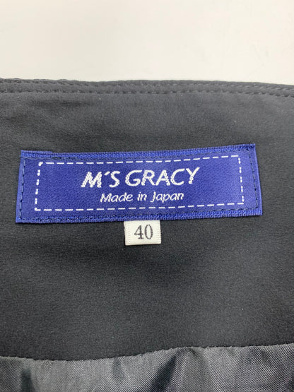 エムズグレイシー 217313 スカート 40 ブラック チェック フレア ITYDNJL9ML78