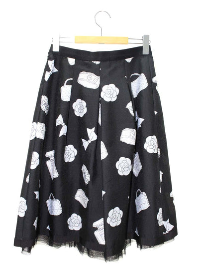 エムズグレイシー 117322 スカート 38 ブラック タック アイコンモチーフ ITHGTGZCOMVE