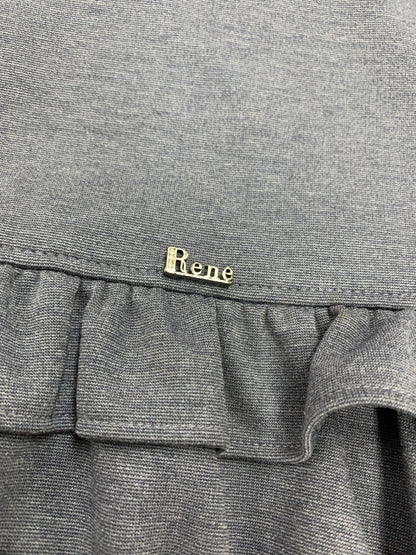 ルネ リミテッドエディション 5947280 ワンピース 38 ネイビー ワンポイント ロゴ フリルバックジップ ITV43TQY414K