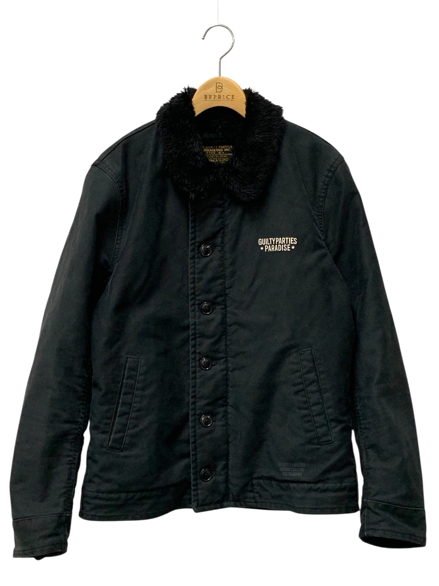 ワコマリア N-1 DECK JACKET デッキジャケット M ブラック 裏ボア ITPNT6Y84YER