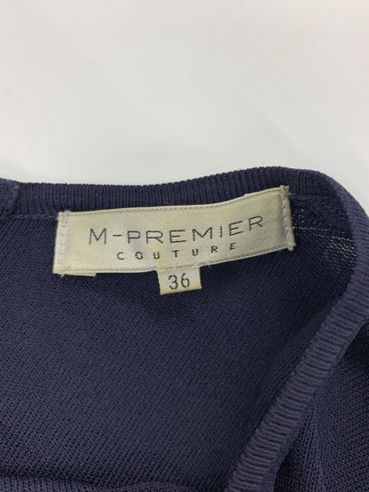 エムプルミエクチュール F718-026 ニットワンピース 36 ネイビー プリーツ ITZ2N2TH6RVC