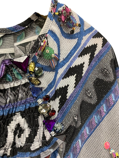 アルベロベロ 715872 ワンピース F グレー アニマルプリント ギャザー ITKAZFVBY4YH