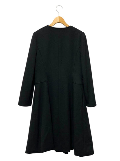 エムズグレイシー Purple Coat 819526 コート 40 ブラック ノーカラー ジップアップ リボン ITWXHDYAQDEY