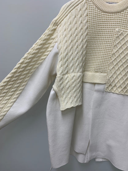 アンスリード CABLE LAYER KNIT TOP 522562600201-01 F ホワイト 25aw IT51AKZFN5WY