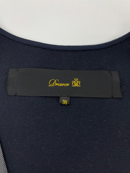 ドゥロワー FALL1 ヘリンボーンノースリーブVネックブラウス 6521-299-1248 ジレ 38 グレー ウール ヘリボーン ITWEN543BB1Q