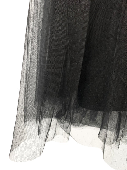 デイジーリン 06151 スカート 42 ブラック ドット チュール ITI05H4F1UN4