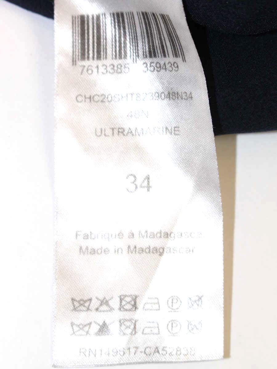 クロエ CHC20SHT 8239048N34 ブラウス 34 ネイビー シルク ボウタイ IT0Z5B7L8FVO