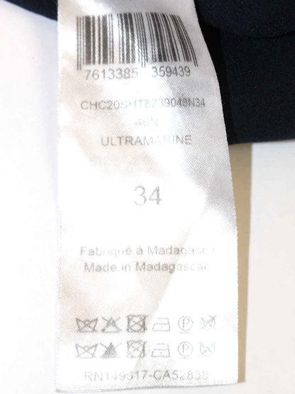 クロエ CHC20SHT 8239048N34 ブラウス 34 ネイビー シルク ボウタイ IT0Z5B7L8FVO