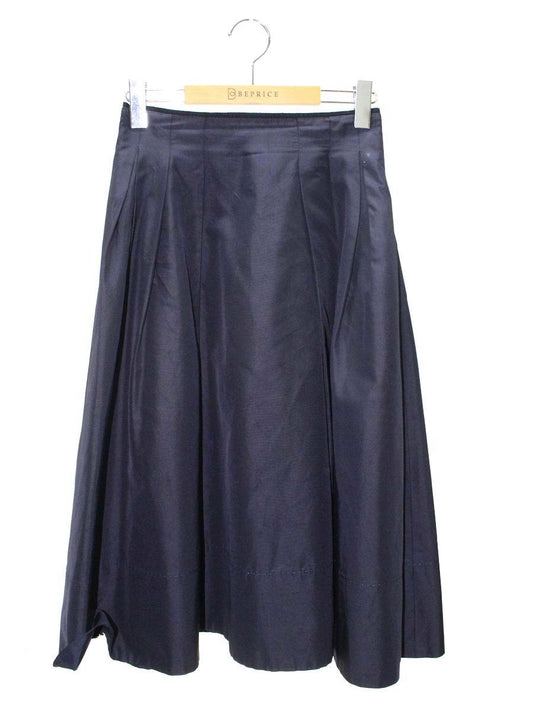 フォクシーブティック Skirt Mimosa 39515 スカート 38 ネイビー シルク タックフレア IT3E05UX7HCZ