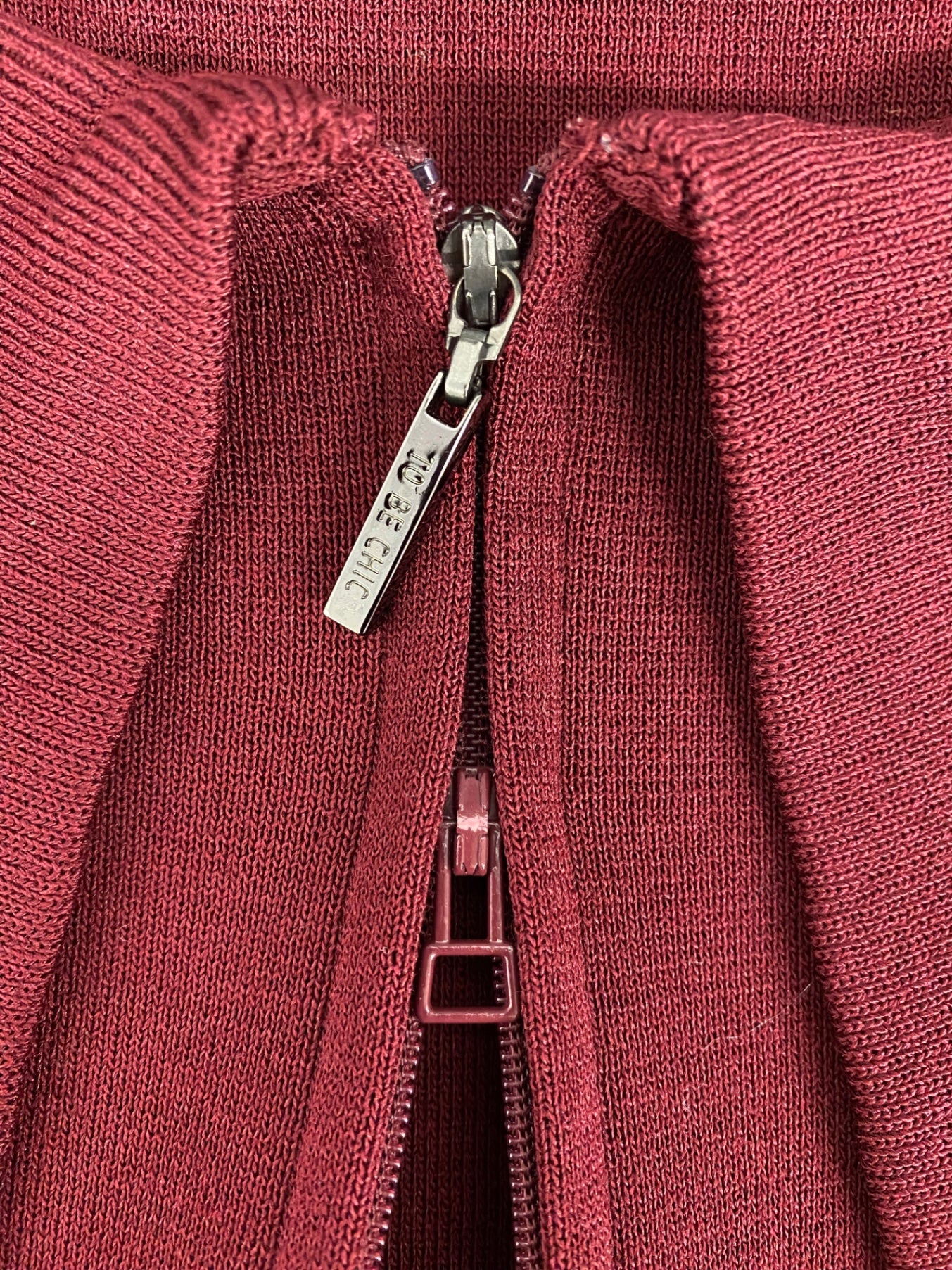 トゥービーシック W5F01-605-39  ワンピース 40 ワインレッド ニット フロントジッパー ITQBF62LCMZY