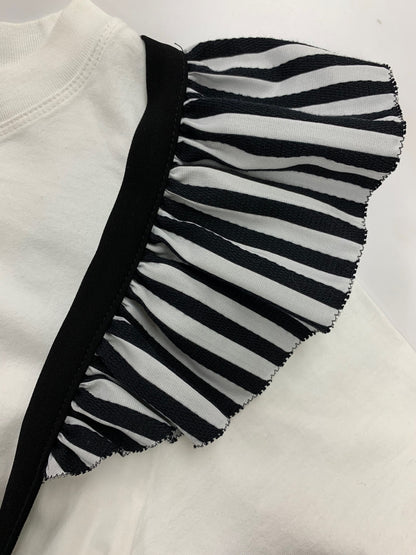 ボーダーズアットバルコニー SUSPENDER TEE カットソー 36 ホワイト フリル ITXVEOTB4FCE