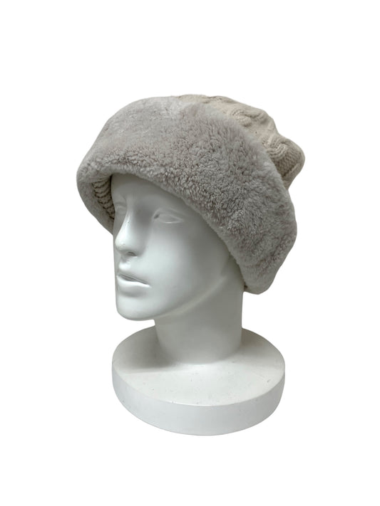 フォクシーブティック 40377 ニット帽 グレー カシミヤ ヌートリアファー IT4Y90Z04U5Q