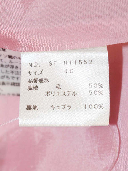 エムズグレイシー 811552 ワンピース 40 ピンク カットワーク リボン ウール混 ITXXJIOL8BO7