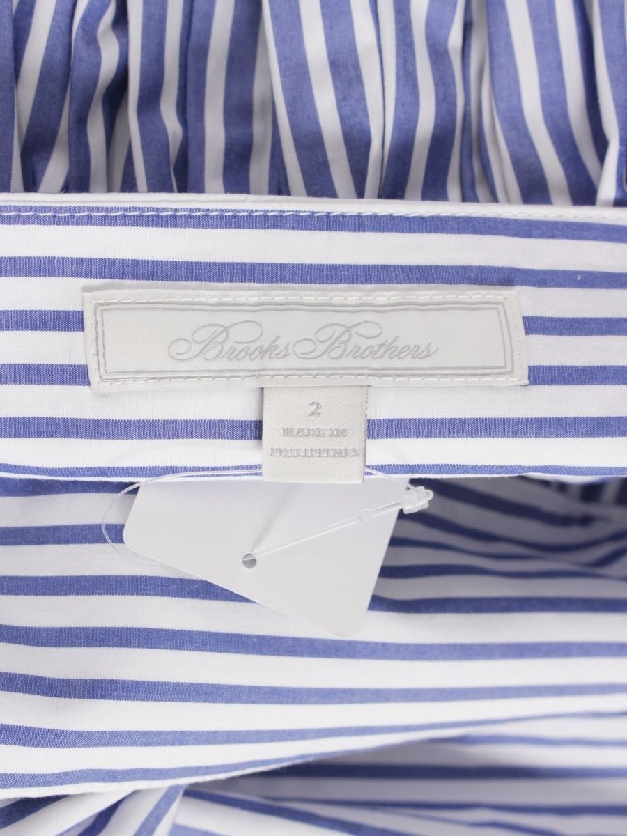 ブルックスブラザーズ コットン ストライプ ボウウエストベルト 100219438 マキシスカート 2 ブルー/ホワイト ITQXLEJY18ZG