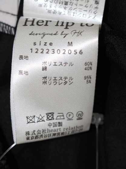 Her lip to フローラルレースラファルドトップ 1222302056 M ブラック フレンチスリーブ ITSAW6BFLMY2 【SALE】