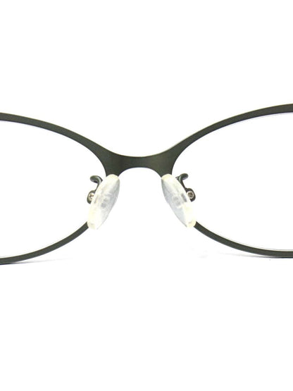 カムロ tricot メガネ カーキグリーン メタルフレーム フルリム オーバル ストーン メッシュ IT3JHUFOJ658 【SALE】
