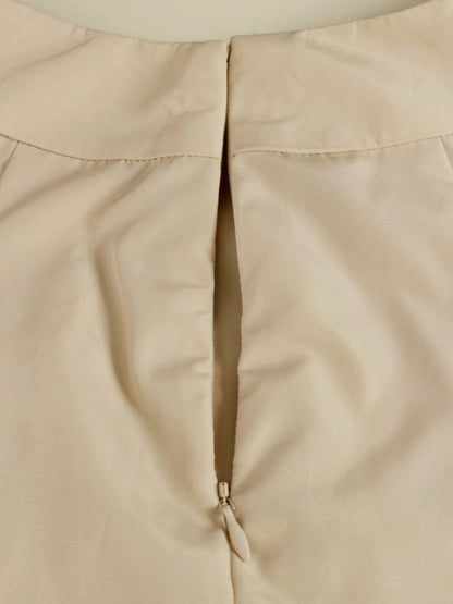 エムズグレイシー サマータフタ 117120 スカート 40 ベージュ タック フレア ITGO6EWI15J0