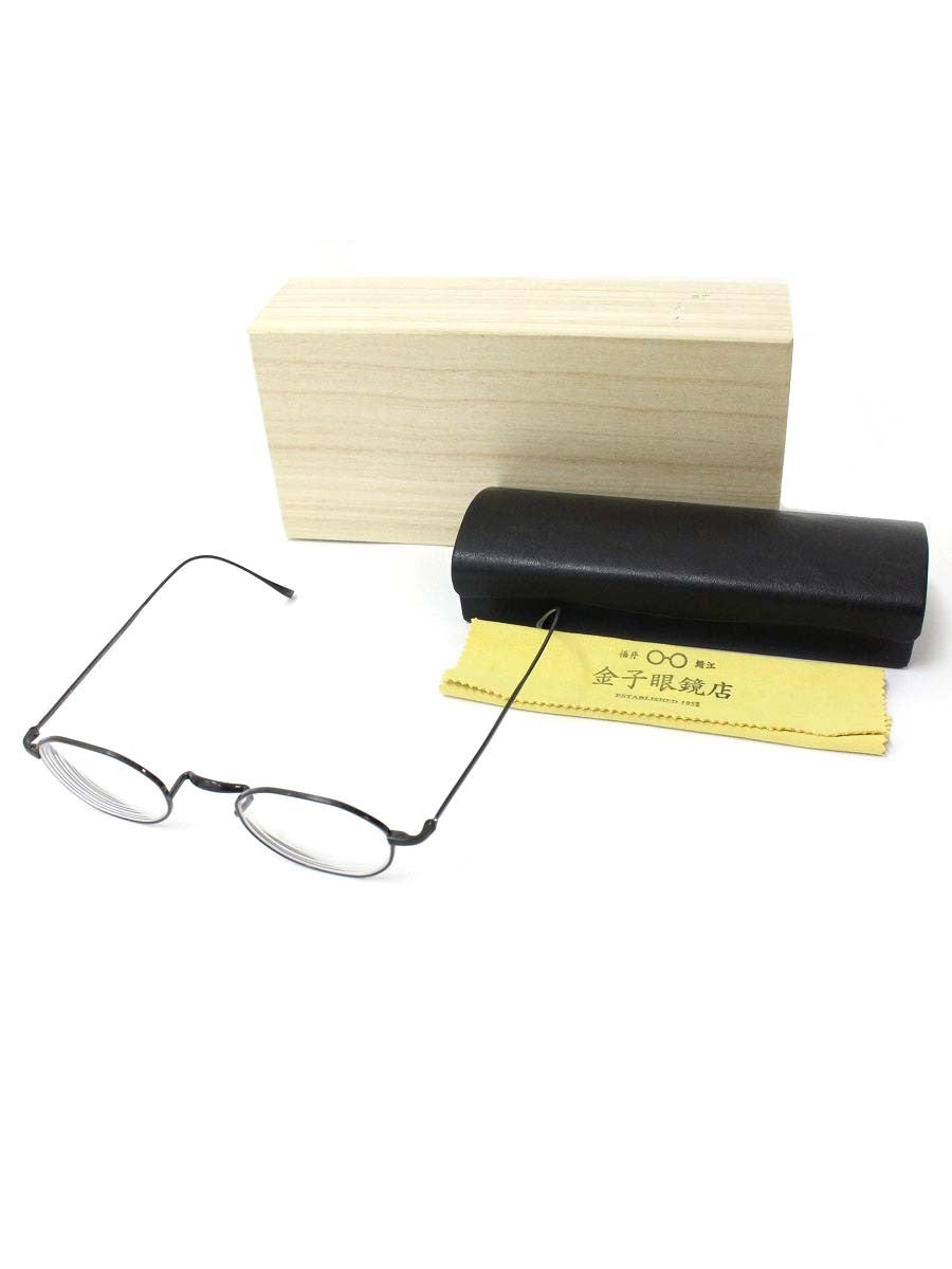 金属製オーバルレンズ老眼鏡 K18刻印 H-6265 K14WG/K18 【14金ホワイトゴールド眼鏡フレーム 飾り部分