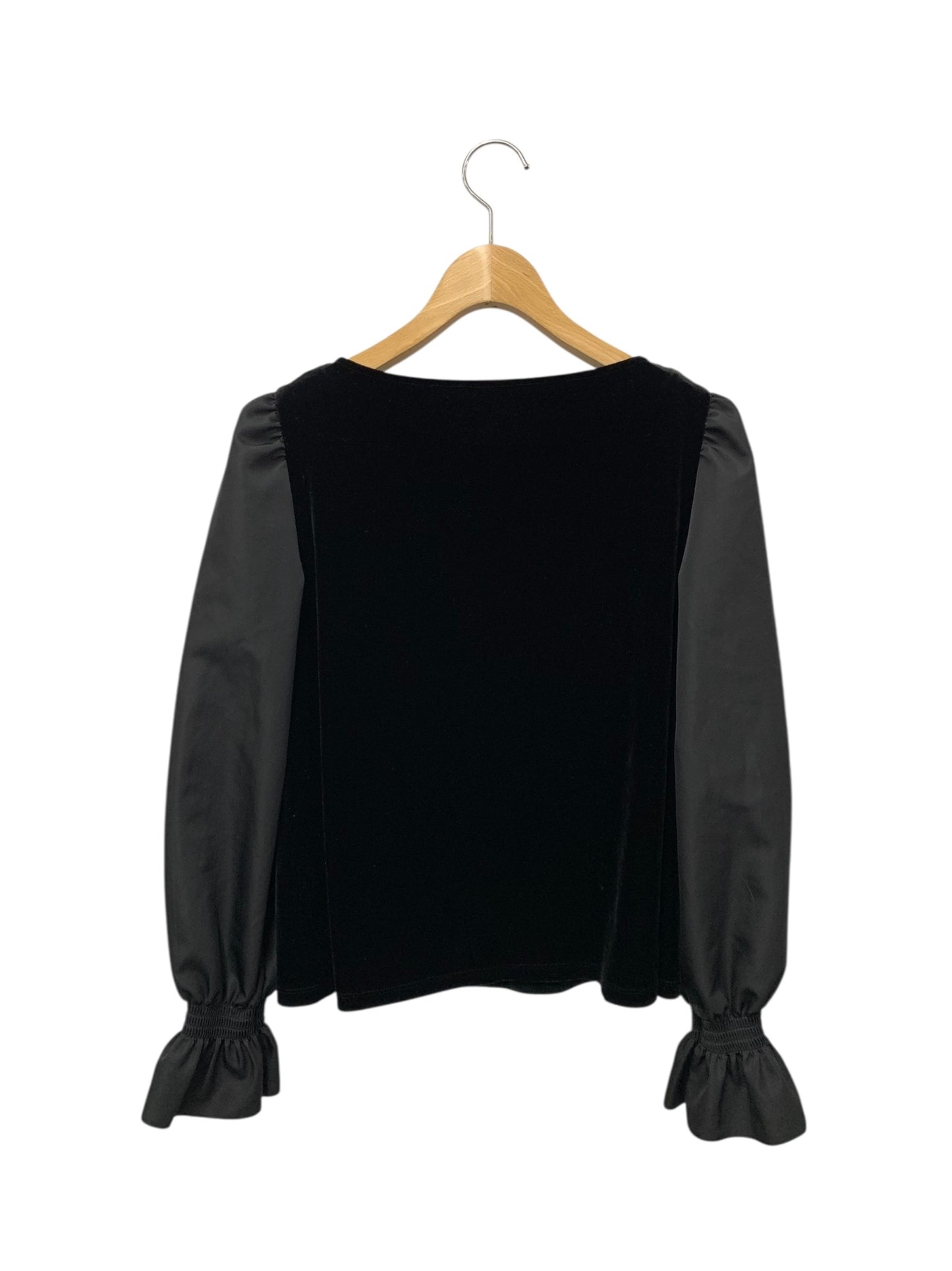 ベロアノワール by フォクシーニューヨーク Serenade セレナーデ 45473 ブラウス 38 ブラック ベロア パフスリーブ ITLTK5XJKJCA