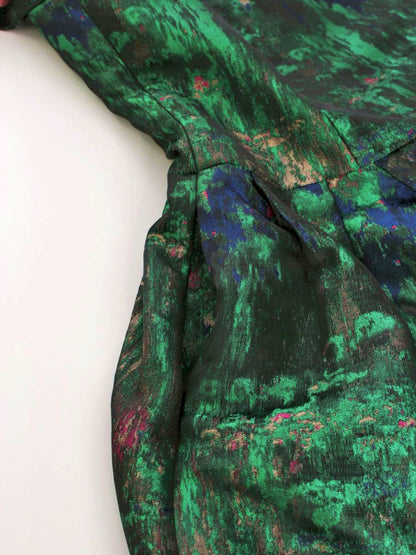 エムズグレイシー 011516 ワンピース 38 マルチカラー 絵画調 リボン IT7RTNRV8Y4Y