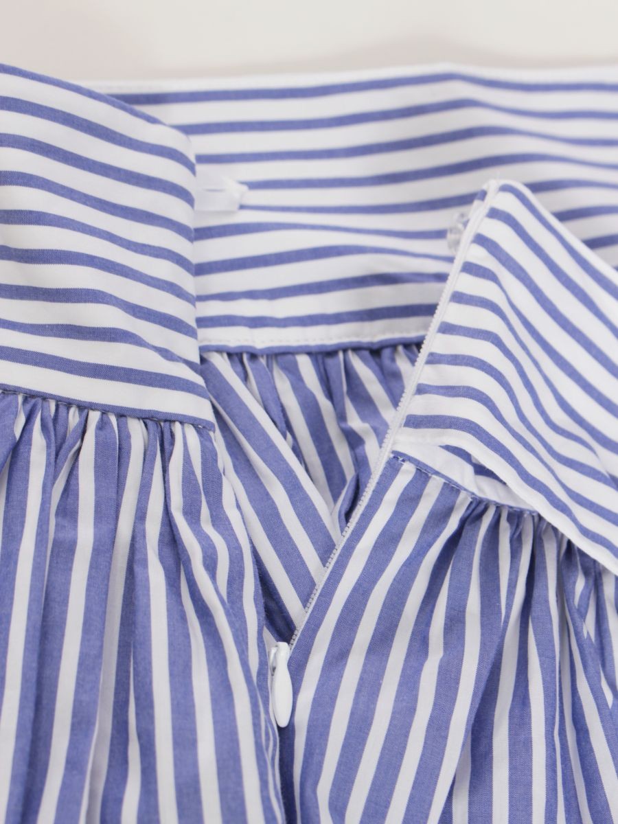 ブルックスブラザーズ コットン ストライプ ボウウエストベルト 100219438 マキシスカート 2 ブルー/ホワイト ITQXLEJY18ZG