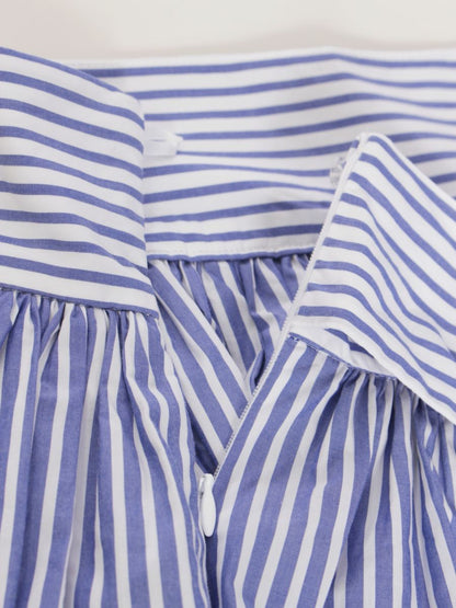 ブルックスブラザーズ コットン ストライプ ボウウエストベルト 100219438 マキシスカート 2 ブルー/ホワイト ITQXLEJY18ZG