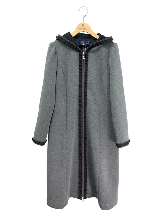 エムズグレイシー 111524 コート 42 グレー フード フリル ITRPH87QPVVA
