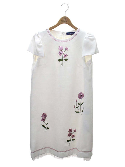 エムズグレイシー 621352 ワンピース 40 ホワイト フラワーモチーフ スパンコール ITGIBSVYB5IZ